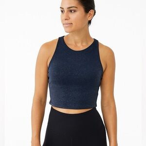 SAGE Collective Classic Racerback Athletic Workout Tank Navy Shimmer Size XS NWT